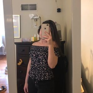 floral off the shoulder summer top